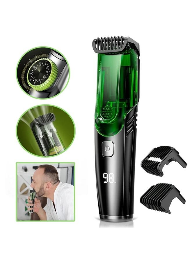 Black Mens Beard Trimmer Self Feeding Body Hair Remover USB Rechargeable LED Display - Image 1